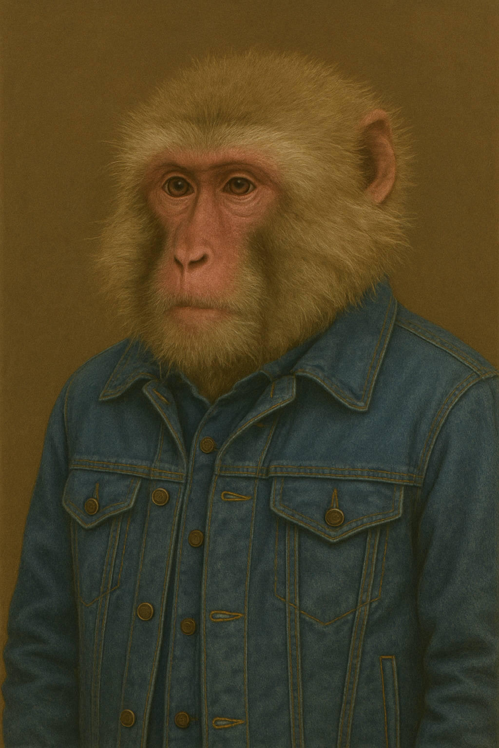 Snow monkey in denim
