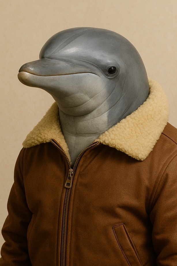 Orca with bomber jacket