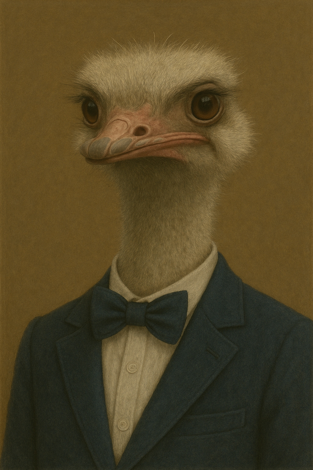 Ostrich with bowtie